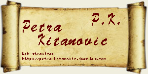 Petra Kitanović vizit kartica
